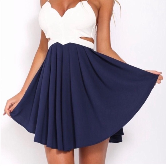 Hello Molly Dresses & Skirts - Hello Molly Navy and White Babydoll Dress💙
